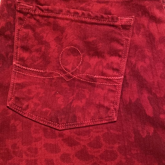 Lucky Legends Sofia Skinny Deep Red Jeans w Subtle Flower Print +MEASUREMENTS 31 - Picture 13 of 15